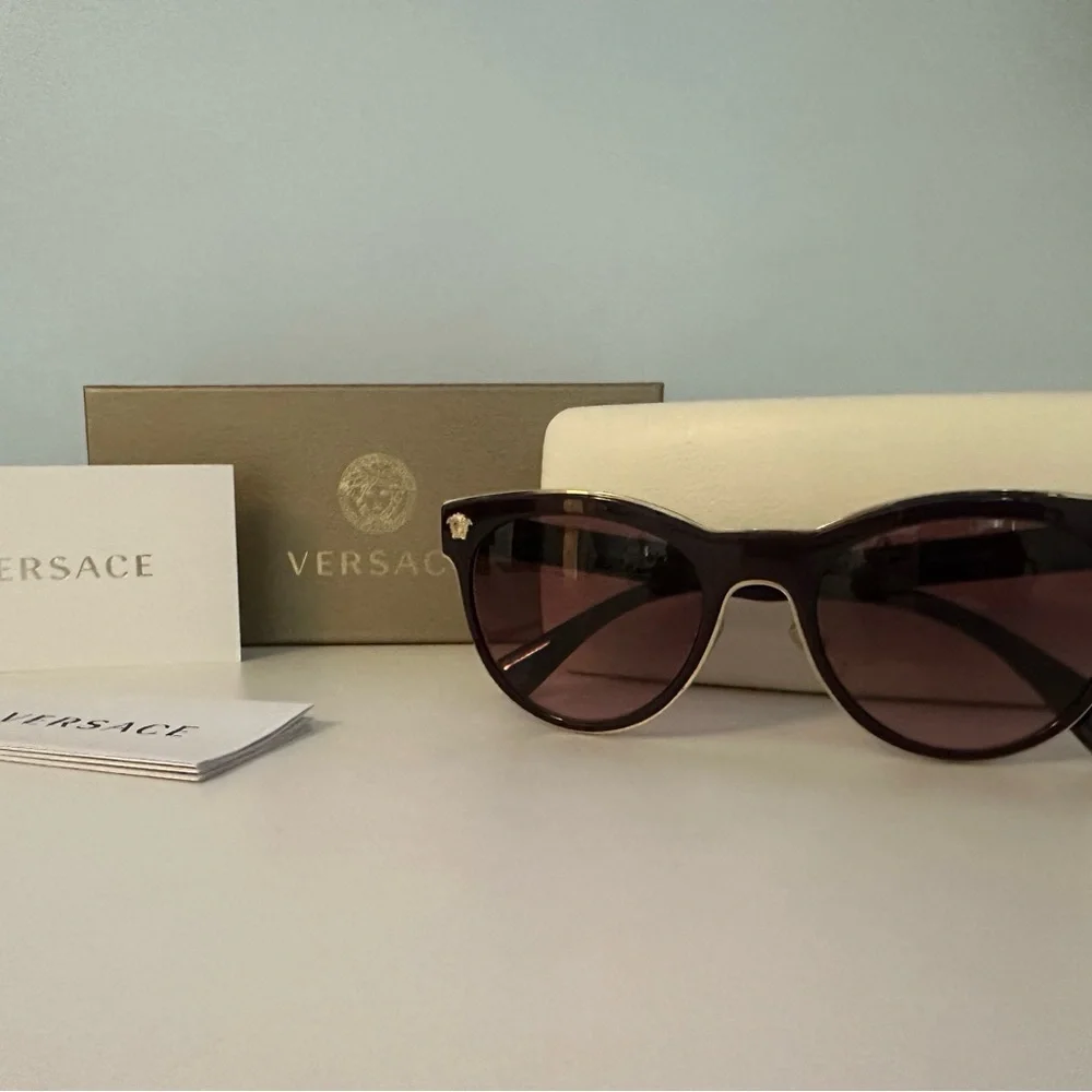 Versace Women's Elegant Burgundy Sunglasses - Picture 5 of 6